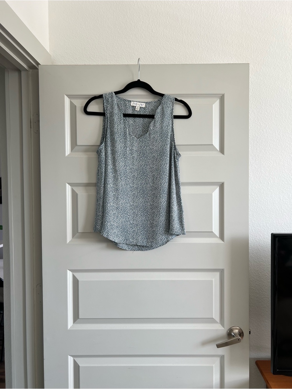 She + Sky Blue Speckled Scoop Neck Cami